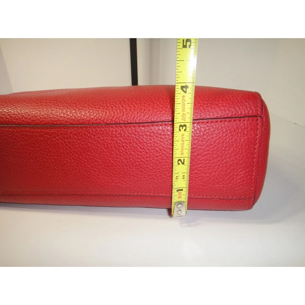 Coach Prairie Satchel Red Pebble Leather Handbag Gold Hardware F79997 Women's